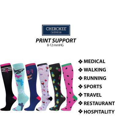 Cherokee Printsupport Women's 12 mmHg Compression Socks - Sweet Watermelon - One Size - International Shipping Available - Buy Online on GoSupps.com