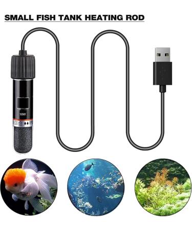 10W Aquarium Heater Fish Tank Heater Mini Tank Heater Heating Rod Constant Temperature Heater USB Interface Design Rechargeable Heating Accessory for Aquarium and Small Fish Tanks - Buy Online on GoSupps.com