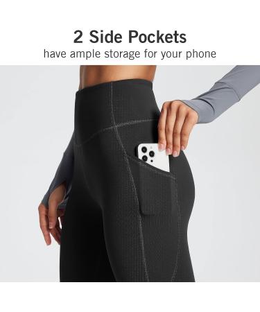 Baleaf Women's Fleece Lined Leggings - Ultra Soft Thermal Yoga Pants with Pockets - Large Black - Buy Online on GoSupps.com