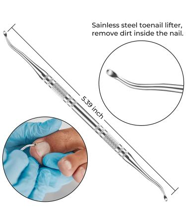 JTIEO 9PCS Toenail Clippers Kit for Thick Nails - Stainless Steel Podiatrist Toenail Clipper Set for Ingrown Toenails - Silver - Buy Online on GoSupps.com