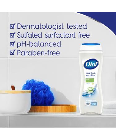 Dial Clean + Gentle Body Wash with Aloe Vera 16 Fl Oz (Pack of 6) - Hydrating and Soothing Formula - Buy Online on GoSupps.com