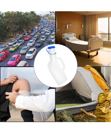 Portable Men's Urinal - 1L Leak-Proof Urine Bottle for Travel & Emergency Use - Mobile Toilet with Bed Holder - Buy Online on GoSupps.com