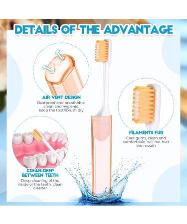 Buy Nuen Portable Soft Toothbrush Set - 2 Foldable Travel Toothbrushes with Toothpaste for Adults | Ideal Camping & Travel Companion - Orange Shell Case - Buy Online on GoSupps.com