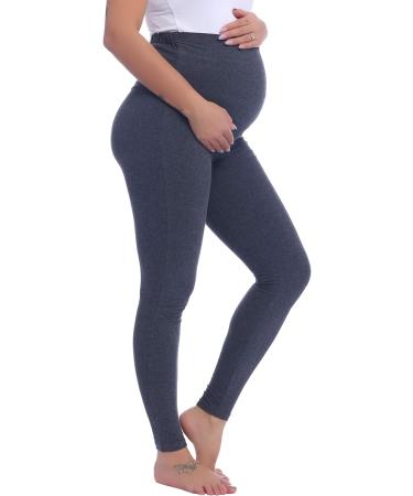 Amorbella Maternity Leggings XL Dark Grey | Over Bump Cotton Soft Pants for Yoga & Pajamas - Buy Online on GoSupps.com
