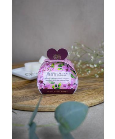 Luxury Heart Shaped Guest Soaps - Sandalwood Shea Butter Moisturising Oriental Spice & Cherry Blossom | The English Soap Company - Buy Online on GoSupps.com