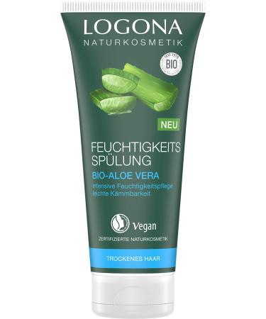 Logona Natural Cosmetics Moisture Rinse Bio-Aloe Vera natural conditioner for dry hair intense moisture for soft hair improved combability vegan & silicone-free 200ml - Buy Online on GoSupps.com