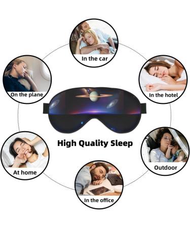 Cosmic Saturn Adjustable Blackout Sleep Eye Mask - Unisex Perfect for Travel Yoga Home & Office Naps - Buy Online on GoSupps.com
