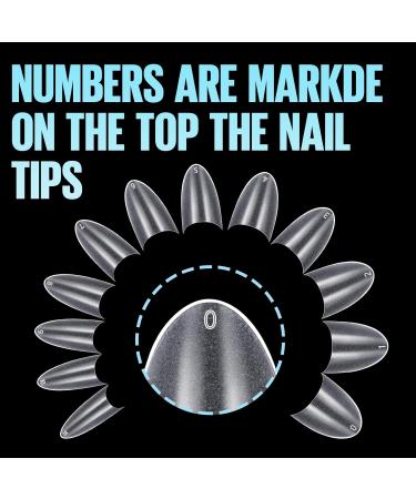 Tomicca 504 Pieces Clear Acrylic Half Cover French Fake Nail Tips - Short Almond Nail Tips Set for DIY Nail Studios 12 Sizes for Nail Extensions - Buy Online on GoSupps.com