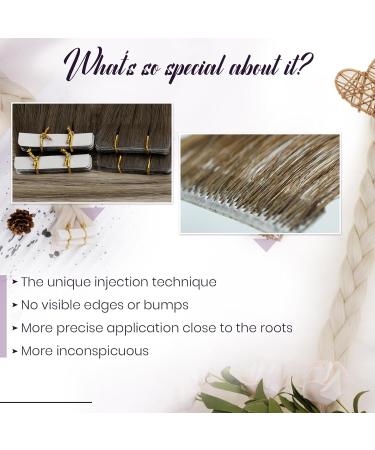 Shop Laavoo Invisible Tape Hair Extensions - Real Ombre Brown to Blonde Seamless Extensions | 5 Pcs 50cm #4/7/80 - Buy Online on GoSupps.com