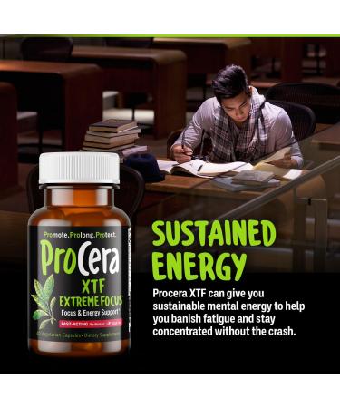 XTF Focus & Energy Pills - Nootropic Brain Booster with Huperzine Acetyl-L-Carnitine Rhodiola Guarana & Caffeine | Energy & Focus Supplement for Peak Performance - Buy Online on GoSupps.com