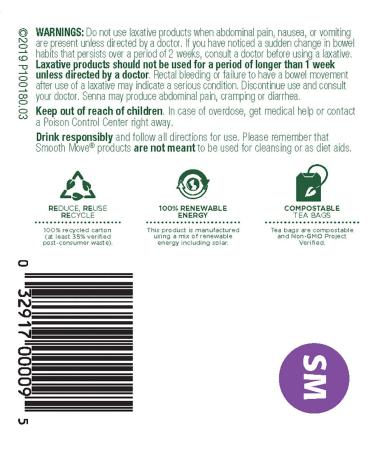 Traditional Medicinals Organic Smooth Move Senna Tea - 96 Tea Bags, Herbal Laxative for Constipation Relief - Caffeine Free (6 Pack) - Buy Online on GoSupps.com