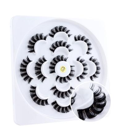False Eyelashes 7 Pairs 3D Artificial Eyelashes Set Reusable Natural Eyelashes (007) 7 Pair (Pack of 1)