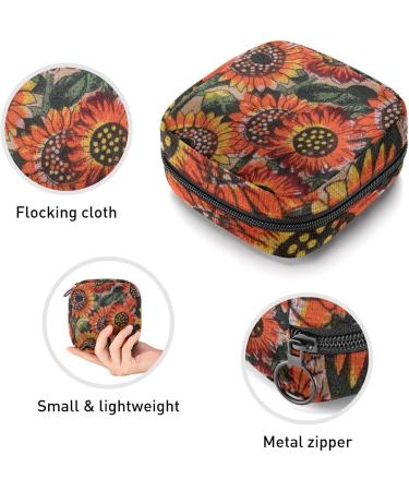 Women's Bonds Storage Pocket Stillpad Waller Oil Painting Sunflower Portable Period Kit Bag - Stylish & Functional Feminine Product Bag - Buy Online on GoSupps.com
