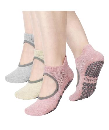 Utensilsto 3 pair yoga socks women pilates slipproof socks anti -slip sport yoga socks barefoot socks for pilates barre ballet dance fitness