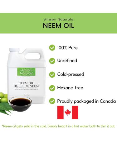 Neem Oil 1900 ml / 64 oz - 100% Pure & Natural Cold pressed Multipurpose uses DIY recipes Amson Naturals. 1.9 l (Pack of 1) - Buy Online on GoSupps.com