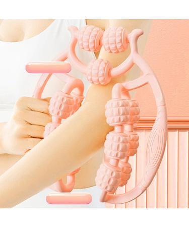 Arm Massager with 15 Wheels & Leg Massage Roller - Handheld Massager for Carpal Tunnel & Full Body Relief (Pink) - International Shipping Available - Buy Online on GoSupps.com