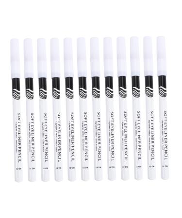 DRESSOOS 12pcs Eyeliner Pencil Makeup Highlighter Waterline Eyeliner Eyebrow Filler Pen Eyeshadow Wooden Pole