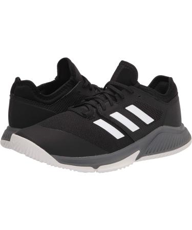 adidas Men's Court Team Bounce Volleyball Shoe 8.5 - Black/White/Grey - Buy Online on GoSupps.com
