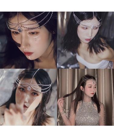 Qisogy Boho Crystal Hair Chain with Rhinestone Tassel Pendant - Princess Chain Jewelry for Women and Girls - Perfect Gift for Valentine's Day and Birthday (Silver) - Buy Online on GoSupps.com