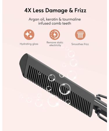 Terviiix Electric Hot Comb for Black Hair, Wigs & Beard - Anti-Scald Straightening Comb with Keratin & Argan Oil Infused Teeth - Adjustable Temperatures - Auto Shut Off - Rose Gold - Buy Online on GoSupps.com