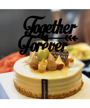 Together Forever Cake Cupcake Toppers Diamond Ring Bachelorettes Party Cupcake Topper for Engagement Jubilee Food Picks Cake Decorations Rustic Funny Bride And Groom Rustic Themed Acrylic Black Style-4 - Buy Online on GoSupps.com