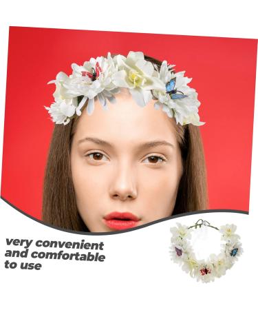MERRYHAPY Butterfly Wreath Headband Fairy Crown Flower Girl Crown Floral Headband Flower Crowns for Women Fairy Accessories for Women Hawaiian Flower Crown Fairy Headpiece Headband for Women - Buy Online on GoSupps.com