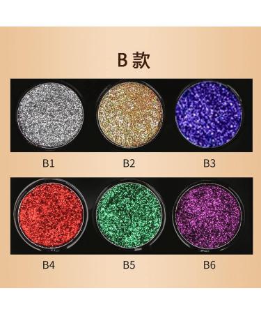LXGWQF Colorful Scallion Powder Eye Shadow Pearlescent Glitter Powder Sequins Super Flash Flash Stage Eye Makeup with Brush 6 B One Size - Buy Online on GoSupps.com
