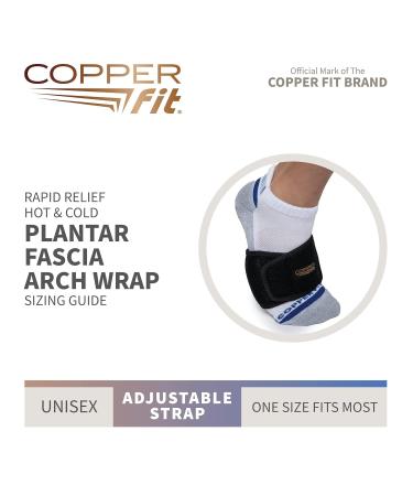 Copper Fit Rapid Relief Plantar Fascia Arch Foot Wrap with Hot/Cold Gel Pack - Black | Adjustable Unisex Adult - Buy Online on GoSupps.com