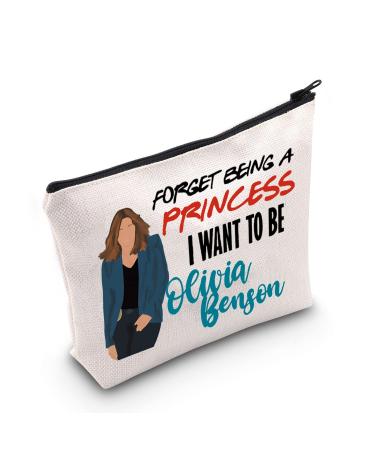 Levlo Order Law TV show cosmetic bag Olivia Benson fans Gift Forget to be a princess that I want to be Olivia Benson make-up bag with zipper to be Olivia Benson