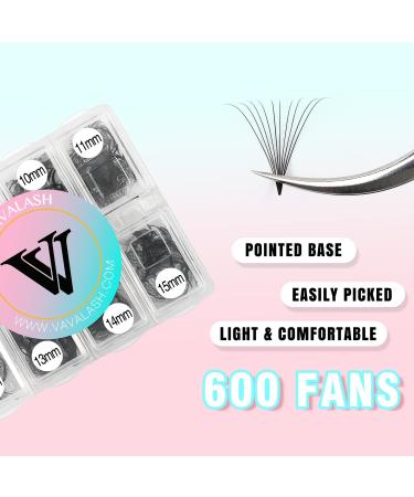 VAVALASH 600 Fans Premade Eyelash Extensions 10D 0.07 8-15mm - Mixed Length Volume Lash Fans - Thin Base, 6D-24D Options Available - Buy Online on GoSupps.com
