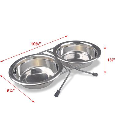 Van Ness Raised Double Dish Feeder for Cats and Small Dogs with 2 x 8oz Bowls - Wire Rack Included - Buy Online on GoSupps.com