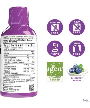 Bluebonnet Nutrition Liquid Calcium Citrate Magnesium Citrate Vitamin D3 Bundle - Blueberry & Strawberry Flavors - 32 Fl Oz - Buy Online on GoSupps.com
