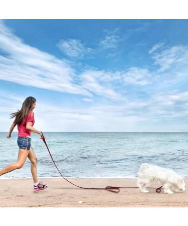 Wolfone 15m Waterproof Dog Leash - Heavy Duty Anti-Slip Handle Dark Red Long Recall Tow Line for Outdoor Training Activities - Buy Online on GoSupps.com