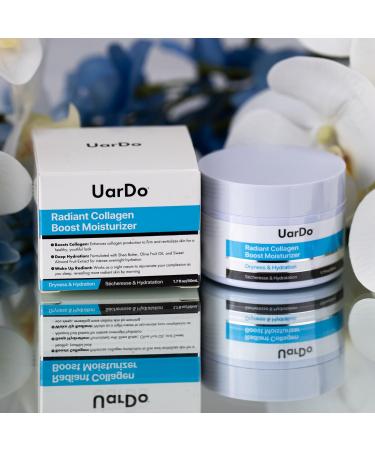 Uardo Radiant Collagen Boost Moisturizer 1.7 Fl Oz - Best for All Skin Types | Boost Collagen & Achieve Radiant Skin | Shea Butter | Unisex Skincare Solution - Buy Online on GoSupps.com