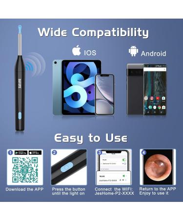Premium Ear Wax Removal Tool Kit with Camera & Light | 6-Piece Ear Cleaning Set for iPhone iPad & Android - Effective Ear Wax Cleaner - Buy Online on GoSupps.com