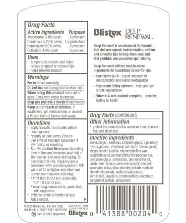 Blistex Deep Renewal Anti-Aging Lip Balm 6-Pack with SPF 15 - Hydrating Formula for Younger, Softer Lips - Buy Online on GoSupps.com