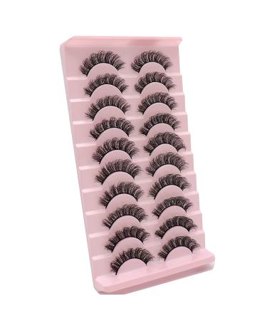 False Eyelashes Natural Mink Faux Russian Strip Lashes D03 - 10 Pairs | Fluffy Volume Fake Eyelash Extension | D Curl - Buy Online on GoSupps.com