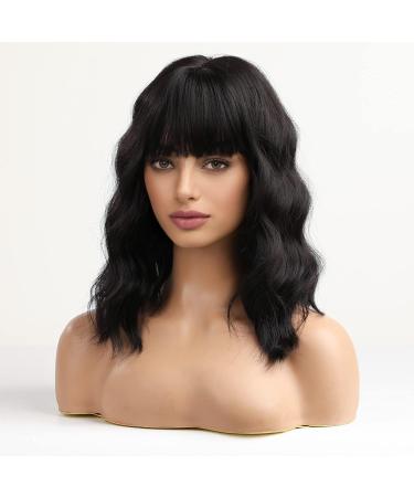 HAIRCUBE Black Shoulder-Length Wig for Women - Short Synthetic Wig for Daily/Cosplay in Black - Buy Online on GoSupps.com