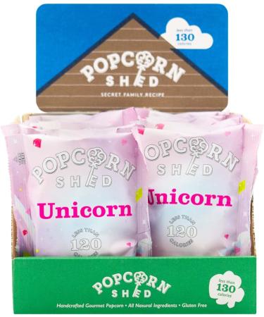 Popcorn Shed Unicorn Popcorn Snack Pack 24g Pack of 16 Multicoloured Candy Floss Caramel Popcorn Gluten Free & Natural Lunch Box & Movie Night Snacks - Buy Online on GoSupps.com