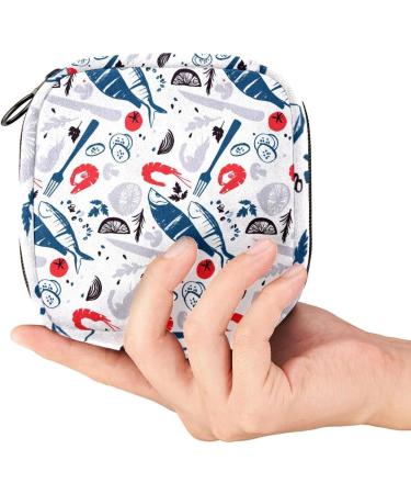 HomeDecorZone Fish Period Bag - Portable Sanitary Napkin Storage Pouch for Teen Girls - Multicoloured Feminine Product Organizer - Buy Online on GoSupps.com
