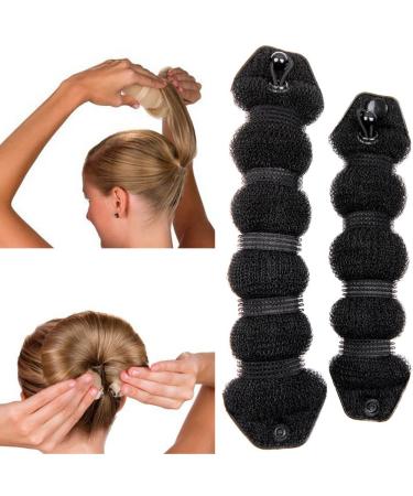Goldrose Beauty BUN Hot Hair Bun Maker 2 Piece Set - Small & Large Doughnut Donut Buns Curler Accessory in Black - Buy Online on GoSupps.com