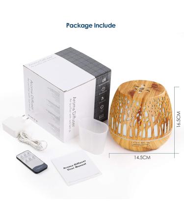 Simpeak 400ml Aroma Diffuser - Ultrasonic Essential Oil Humidifier with Remote Control - Wood Grain Design for Aromatherapy - Perfect for Home & Office - Buy Online on GoSupps.com