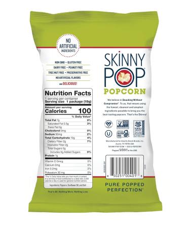 SkinnyPop Original Popcorn  Individual Snack Size Bags  Skinny Pop  Healthy Popcorn Snacks  Gluten Free  0.65 Ounce (Pack of 30) Original 0.65 Ounce (Pack of 30) - Buy Online on GoSupps.com