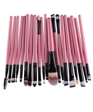 KOLIGHT 20-Piece Pro Makeup Brush Set - Powder Foundation, Eyeshadow, Eyeliner, Lip Brushes (Black+Pink) - Buy Online on GoSupps.com