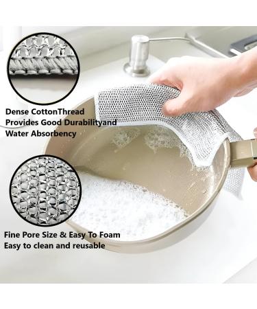 Akalimo 5 PCS Multipurpose Wire Wire Dishwashing Rags Wire Dishcloth for Wet and Dry Double Layer Reusable Scrubbing Dishcloths Non-Scratch for Home-Kitchen Bathroom Bar Sinks Stove Tops - Buy Online on GoSupps.com