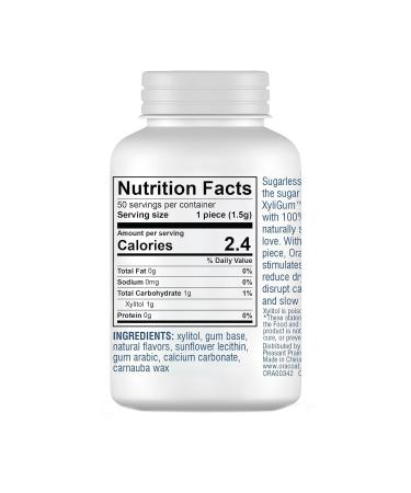 OraCoat XyliGum Dry Mouth Chewing Gum - Sugar Free Peppermint with Xylitol | 50 Piece Bottle for Gum Health & Hydration - Buy Online on GoSupps.com
