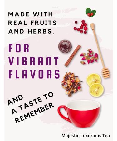 Majestic Tea_ HAWAIIAN BREEZE | Fruit Tea | Summer Refresher | Premium Loose Fruit Tea | Caffeine Free 100%| No Sugar Added Sweetened By Organic Stevia Leaf | Natural Ingredients | Tasty Either Hot or Iced | Brews Up to 35 Cups | 100g Fruit Tea. - Buy Online on GoSupps.com