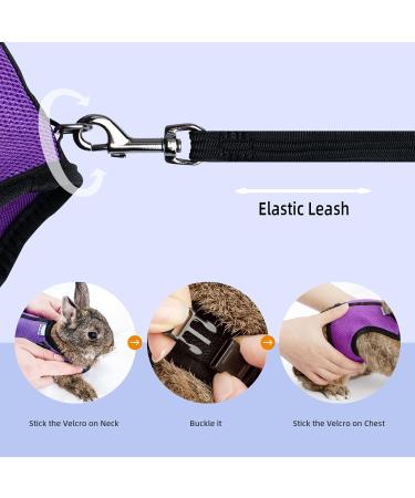Niteangel Adjustable Soft Rabbit Harness with Elastic Leash - Large Blue | Comfortable & Safe Pet Gear for Rabbits - Buy Online on GoSupps.com