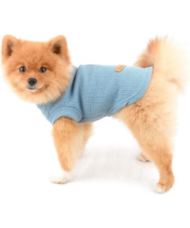 Soft Cotton Vest T-shirts for Small & Medium Dogs - Breathable Summer Clothing for Puppies & Cats - Paidful Blue Sleeveless Tees - Buy Online on GoSupps.com