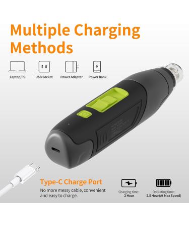 Toozey Claw Grinder for Dogs - 3 Speed Levels LED Light Powerful Electric Nail Clipper for Medium & Large Dogs - Yellow - Buy Online on GoSupps.com